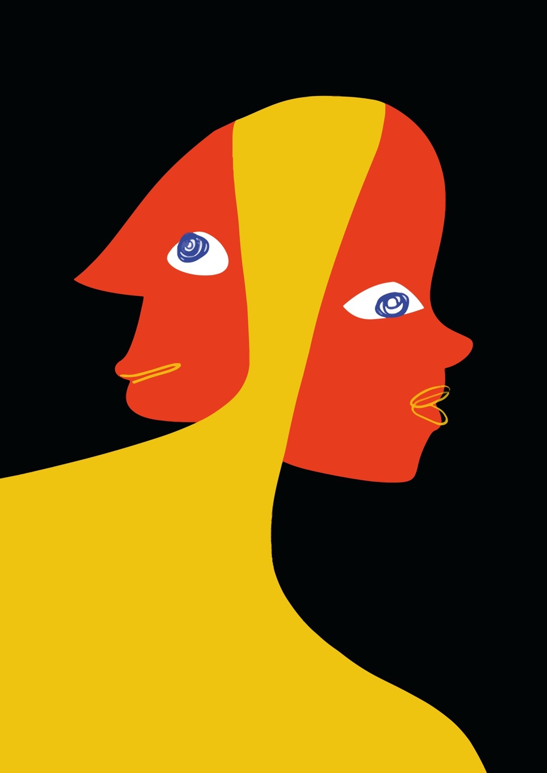 Two Faces — 46 × 66 cm (18 × 26 in)